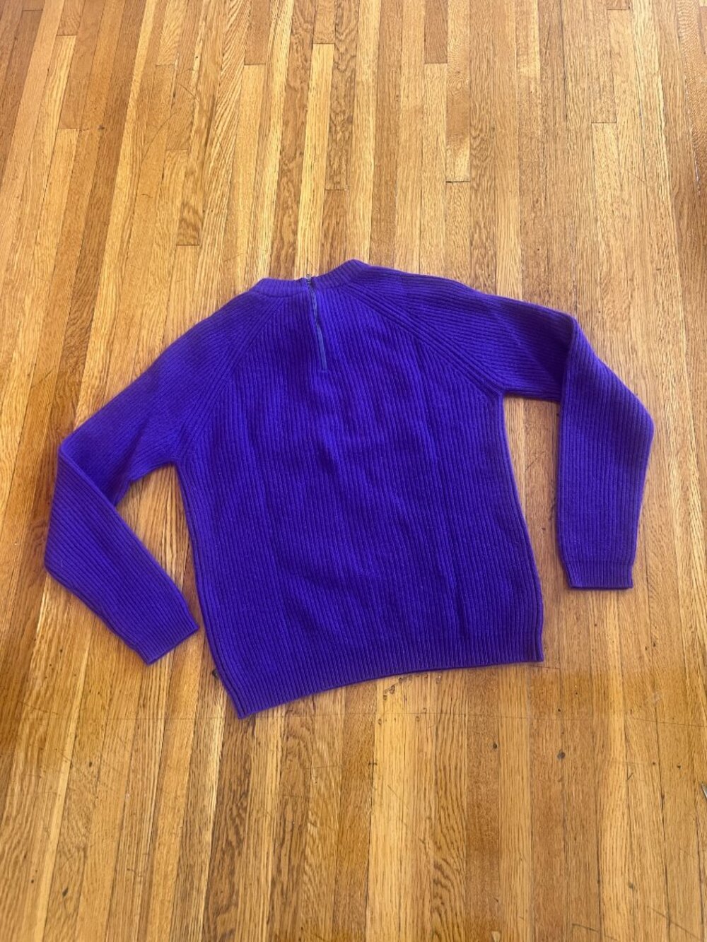 Cozy Purple Ribbed Turtleneck Sweater